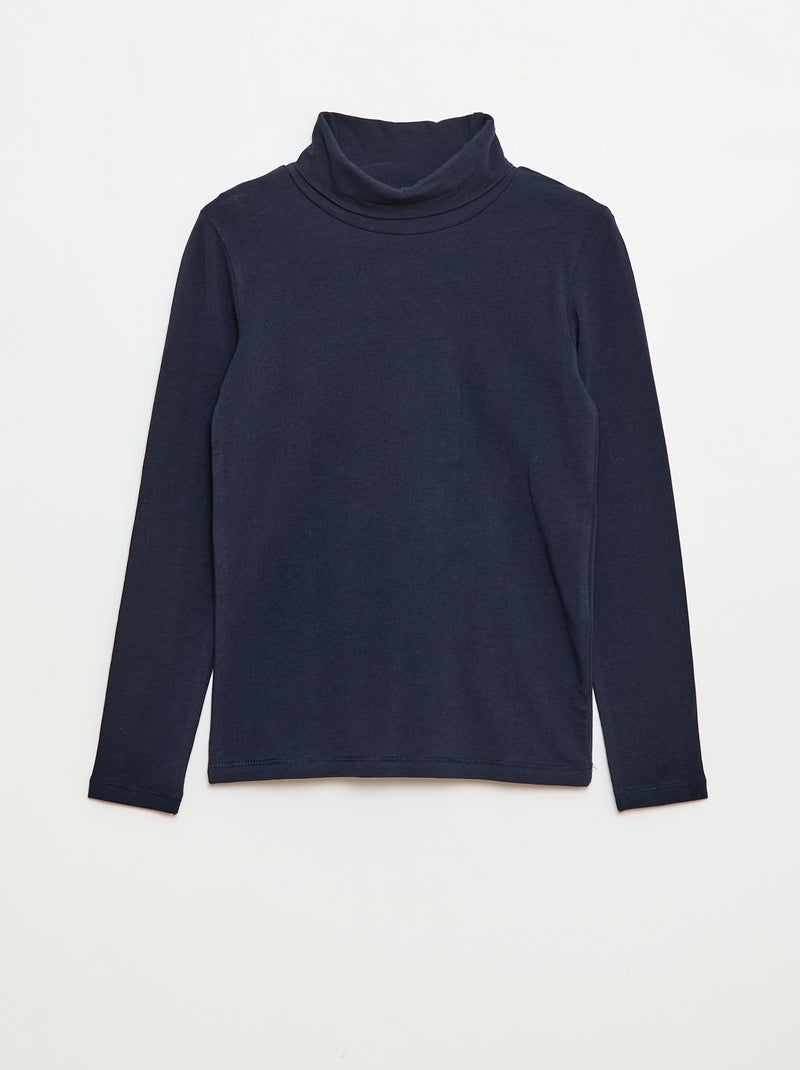 Sous-pull col roulé uni Bleu marine - Kiabi