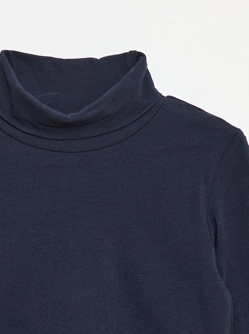 Sous-pull col roulé uni Bleu marine - Kiabi