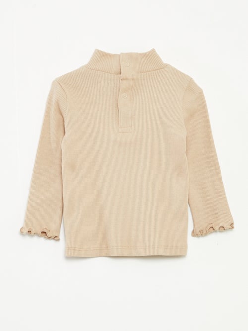 Sous-pull côtelé à col montant - Kiabi