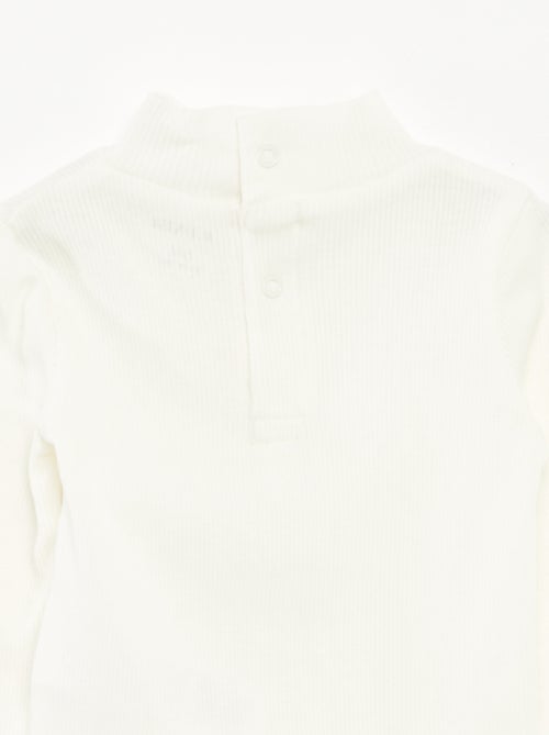 Sous-pull côtelé à col montant - Kiabi