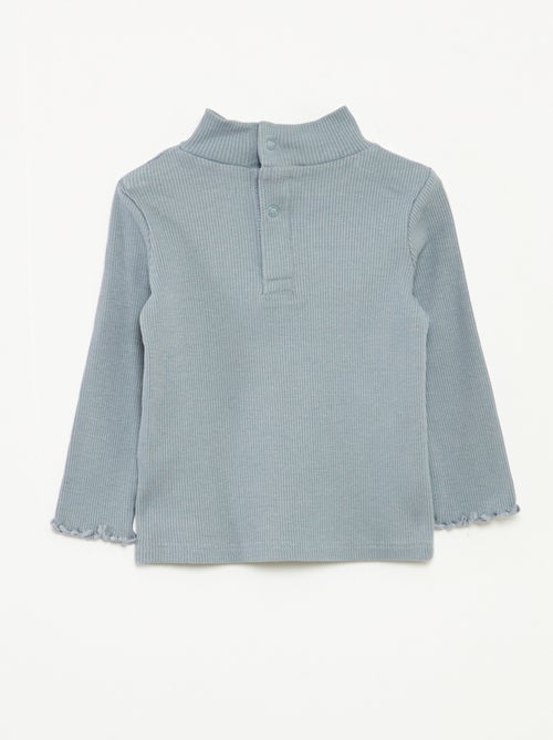 Sous-pull côtelé à col montant - Kiabi