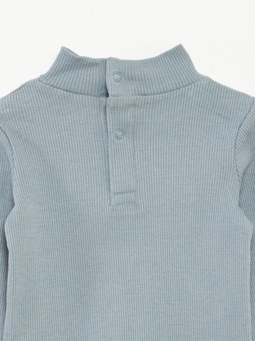 Sous-pull côtelé à col montant - Kiabi