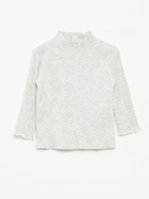 Sous-pull côtelé à col montant - Kiabi