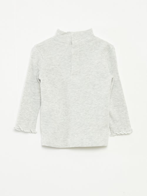 Sous-pull côtelé à col montant - Kiabi