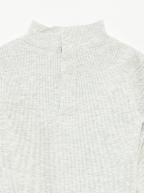 Sous-pull côtelé à col montant - Kiabi