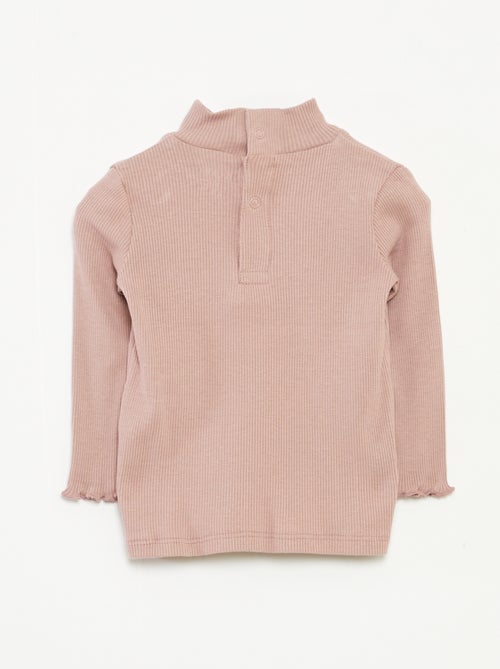 Sous-pull côtelé à col montant - Kiabi