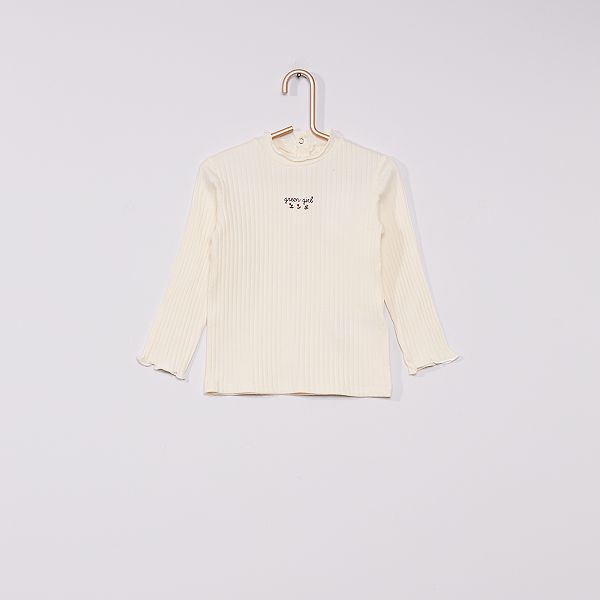 Sous Pull Cotele Eco Concu Bebe Fille Blanc Kiabi 5 00