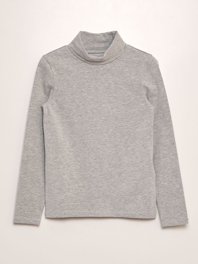 Sous pull en coton stretch Gris - Kiabi