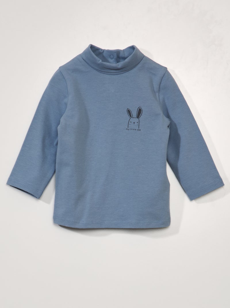 Sous pull en jersey à col montant Bleu - Kiabi