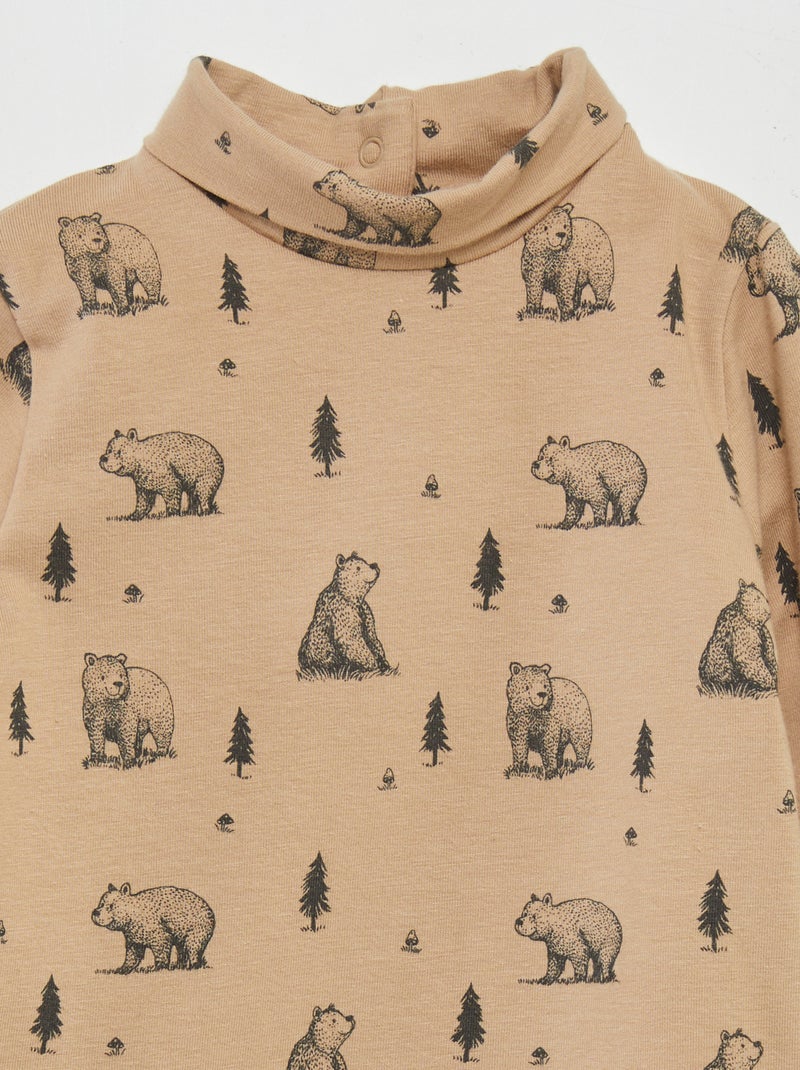 Sous-pull en jersey à motif Marron - Kiabi