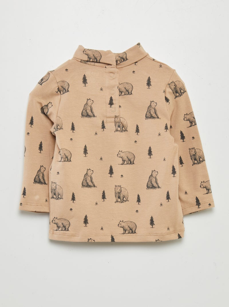 Sous-pull en jersey à motif Marron - Kiabi