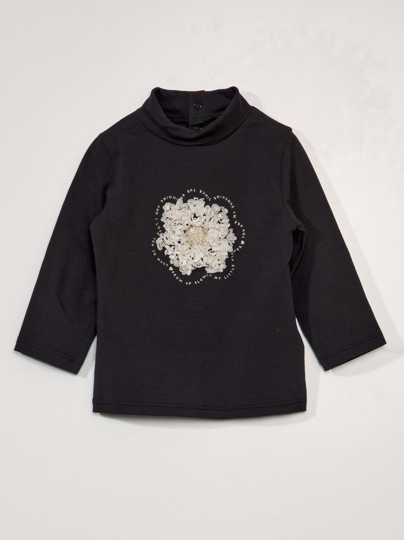 Sous pull en jersey avec empiècement Noir - Kiabi