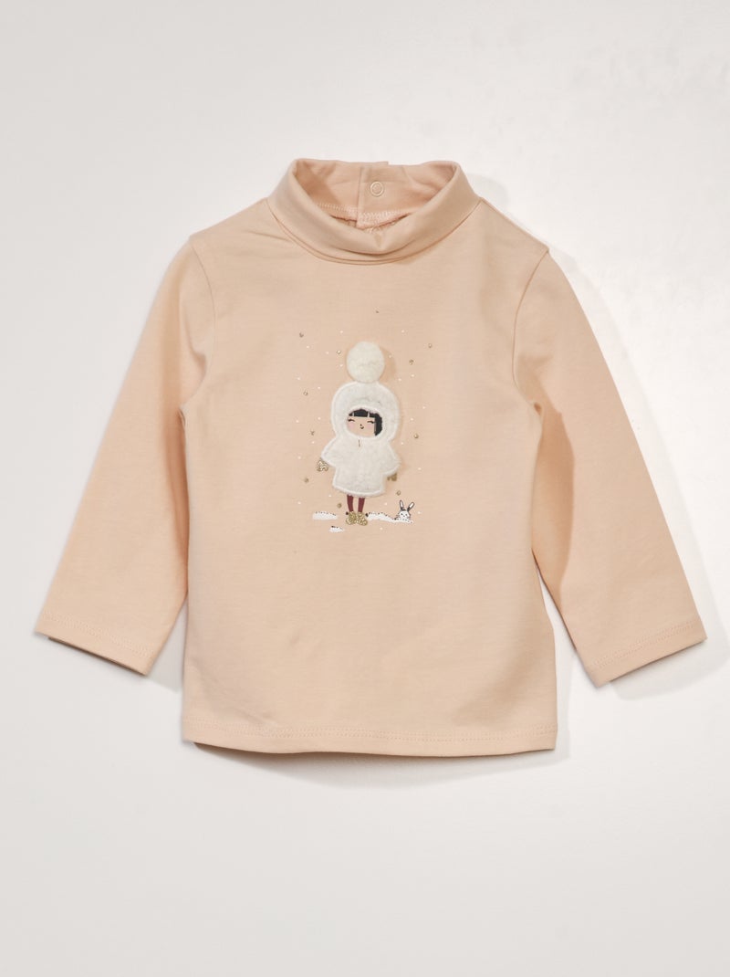 Sous pull en jersey avec empiècement Rose pâle - Kiabi