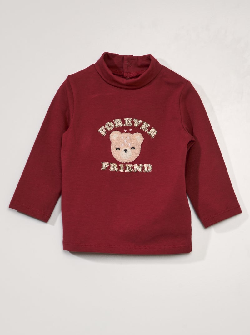Sous pull en jersey avec empiècement Rouge - Kiabi