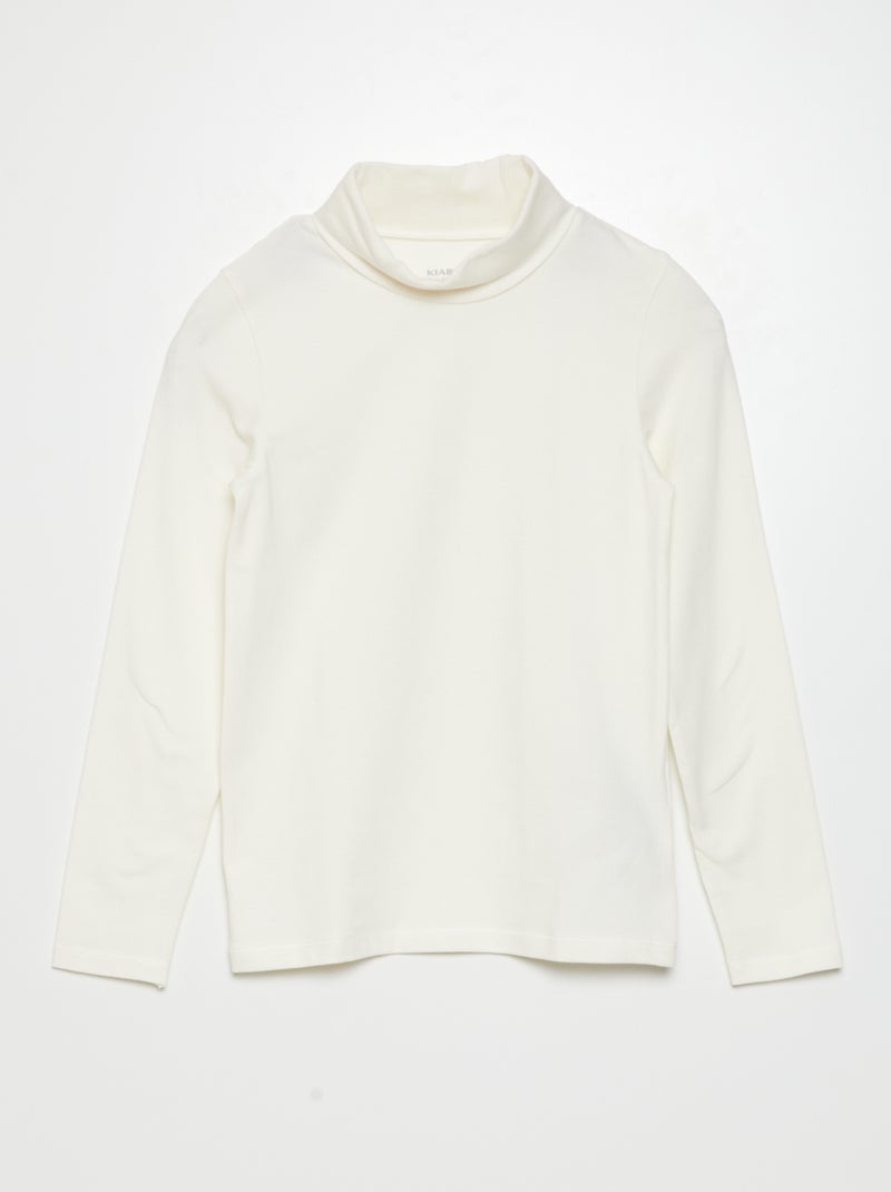 Sous-pull en jersey uni BLANC NEIG - Kiabi