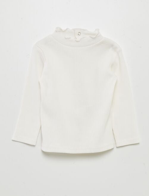 Sous pull bebe fille blanc Kiabi