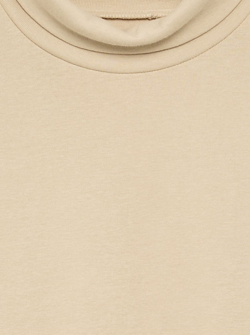 Sous-pull en maille côtelée Beige - Kiabi