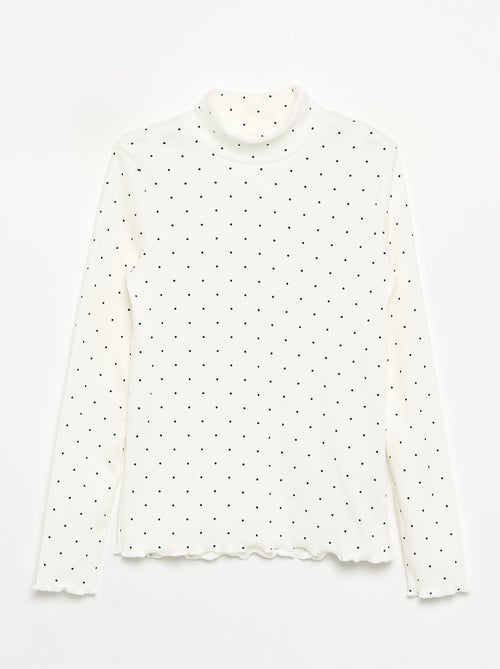 Sous-pull en maille côtelée imprimée - Kiabi