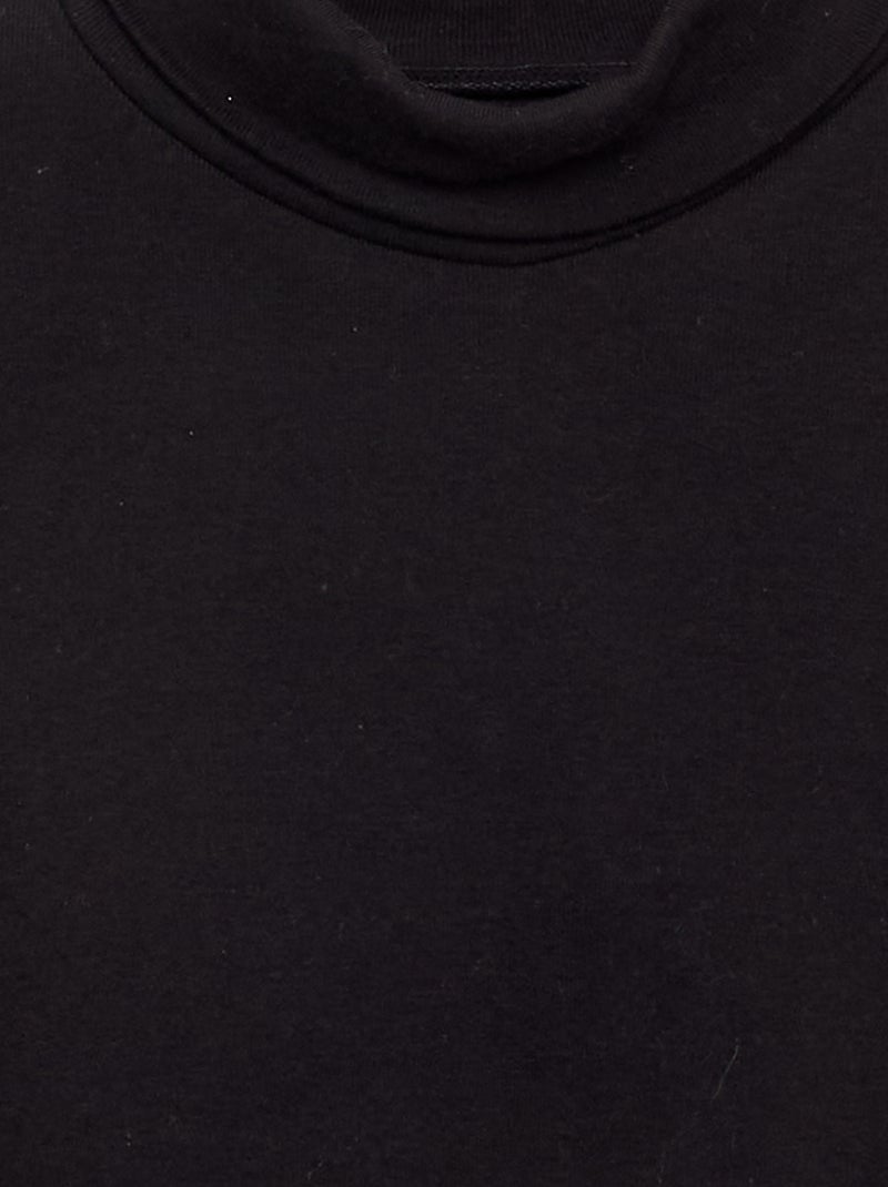 Sous-pull en maille côtelée Noir - Kiabi