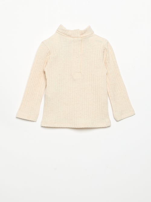 Sous-pull en maille côtelée plate - Kiabi