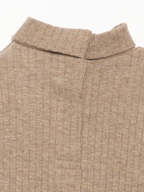 Sous-pull en maille côtelée plate - Kiabi