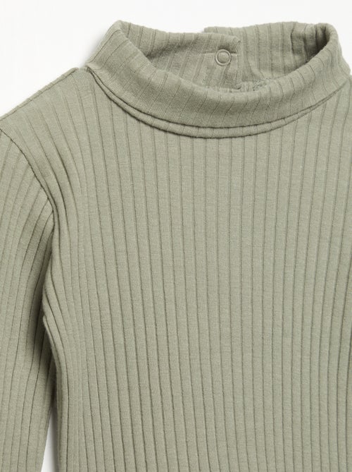 Sous-pull en maille côtelée plate - Kiabi