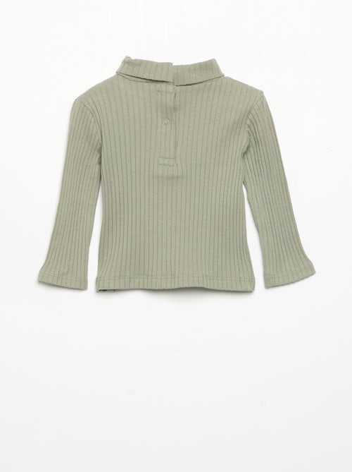 Sous-pull en maille côtelée plate - Kiabi