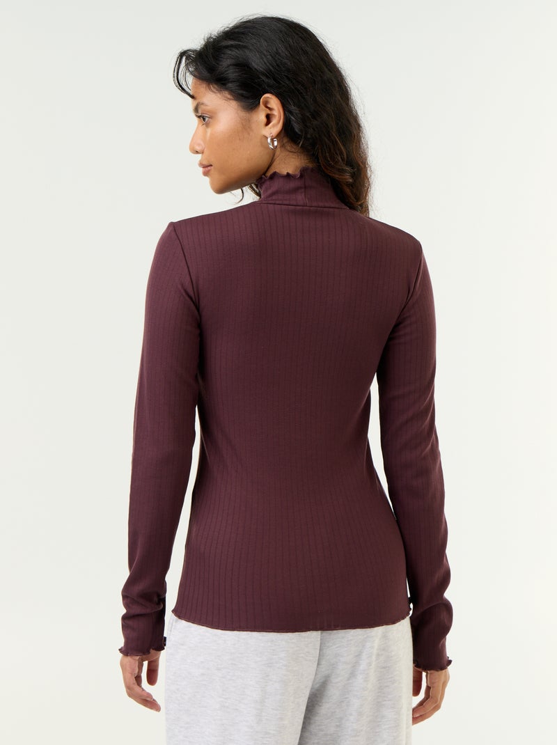 Sous-pull en pointelle Violet - Kiabi