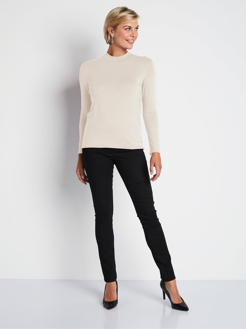 Sous-pull extensible col montant - Afibel Ecru - Kiabi