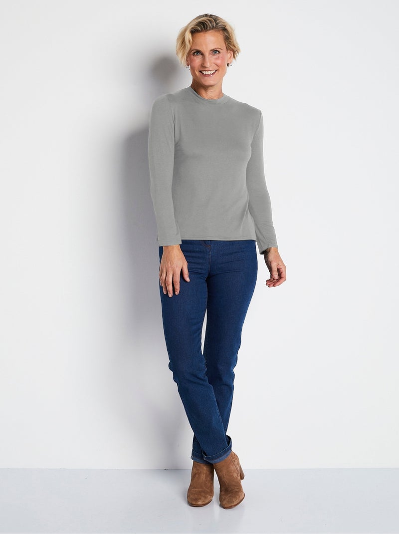 Sous-pull extensible col montant - Afibel Gris chiné - Kiabi