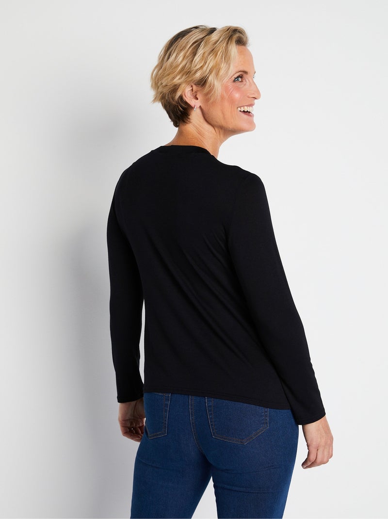 Sous-pull extensible col montant - Afibel Noir - Kiabi