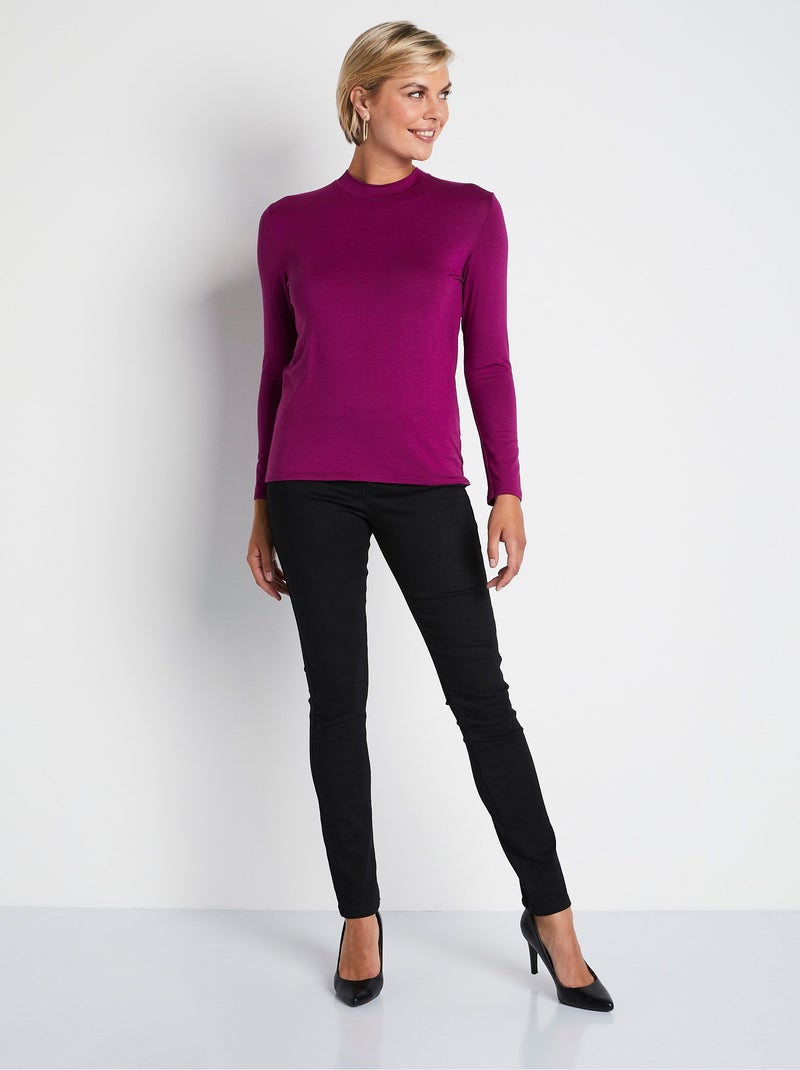 Sous-pull extensible col montant - Afibel Violet foncé - Kiabi