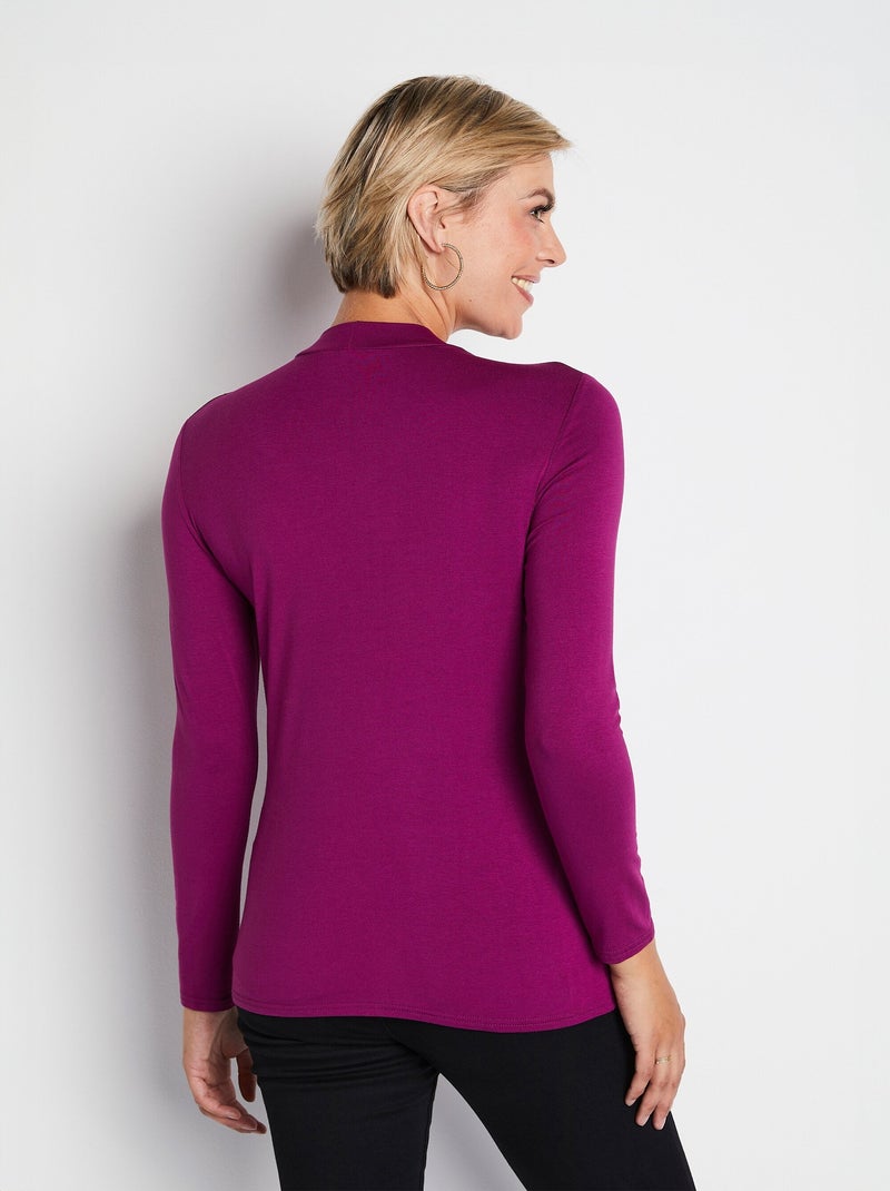 Sous-pull extensible col montant Violet - Kiabi