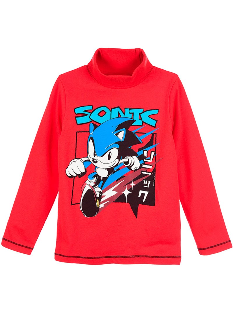 Sous-pull   garçon sonic - licence officielle Rouge - Kiabi