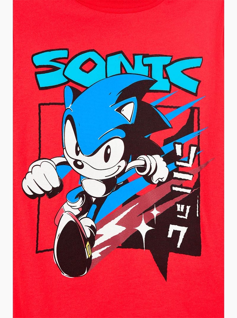 Sous-pull   garçon sonic - licence officielle Rouge - Kiabi