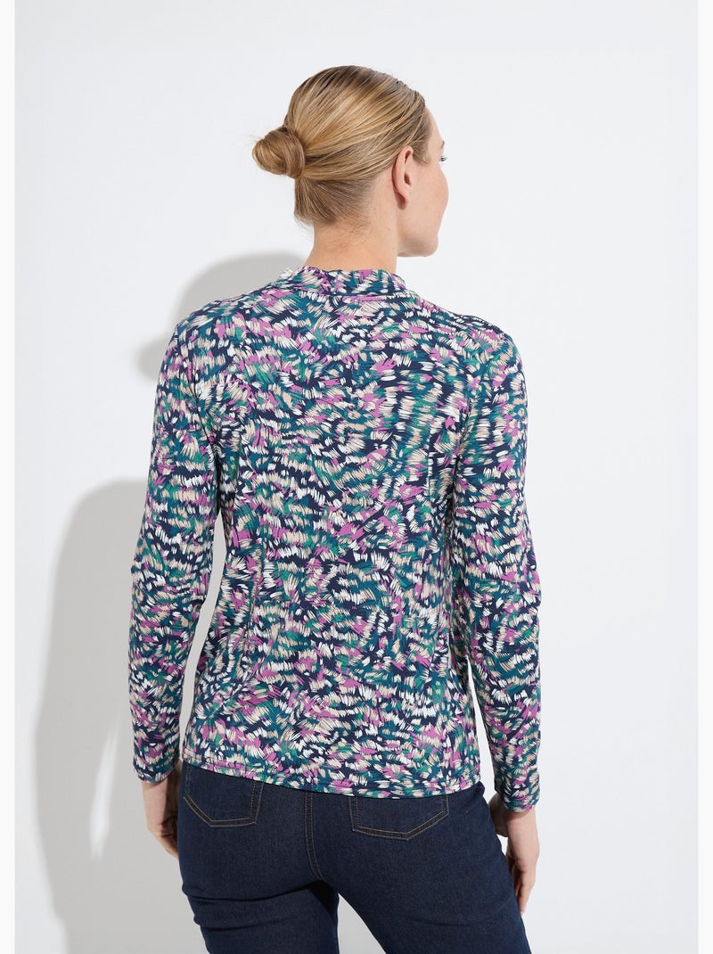 Sous-pull imprimé col montant manches longues Multicolore - Kiabi