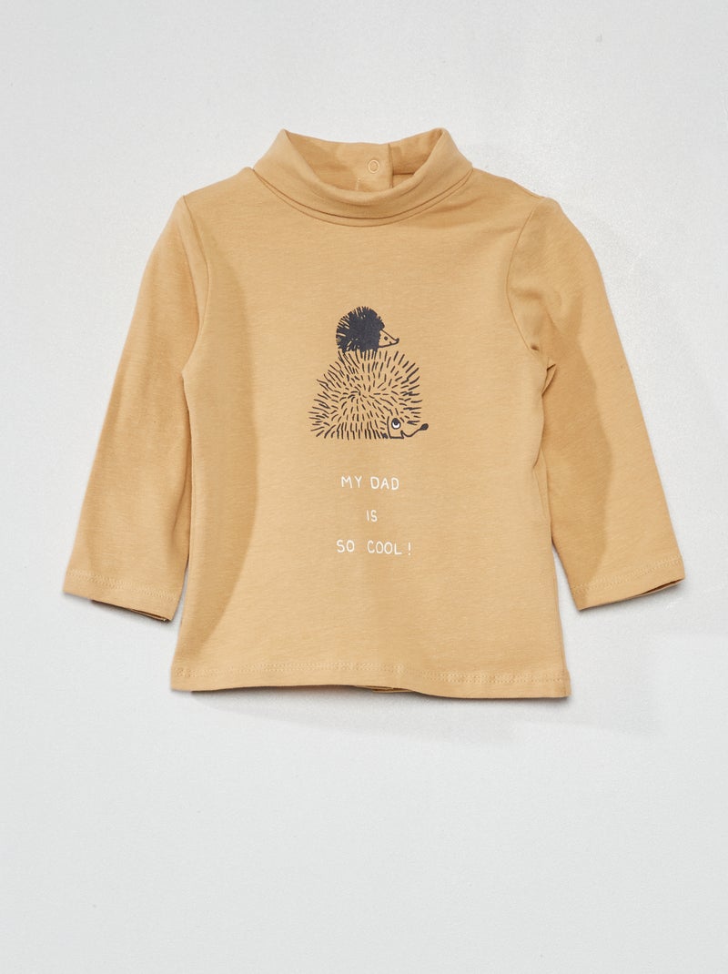 Sous-pull imprimé fantaisie Beige - Kiabi