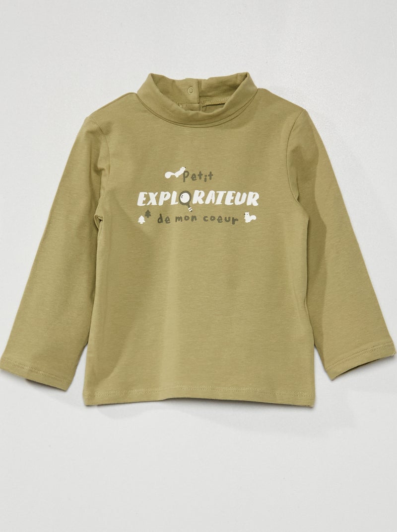 Sous-pull imprimé fantaisie VERT - Kiabi
