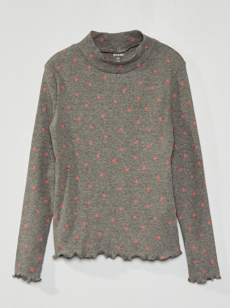 Sous pull imprimé Gris - Kiabi