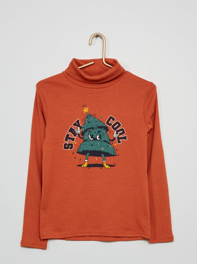 Sous-pull imprimé MARRON - Kiabi