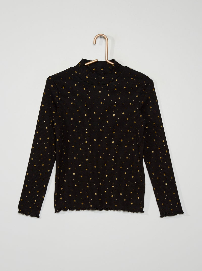 Sous-pull imprimé noir - Kiabi