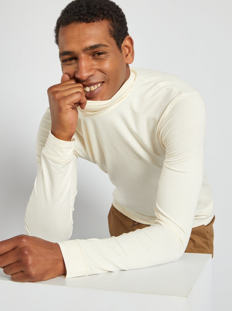 Sous-pull jersey blanc - Kiabi
