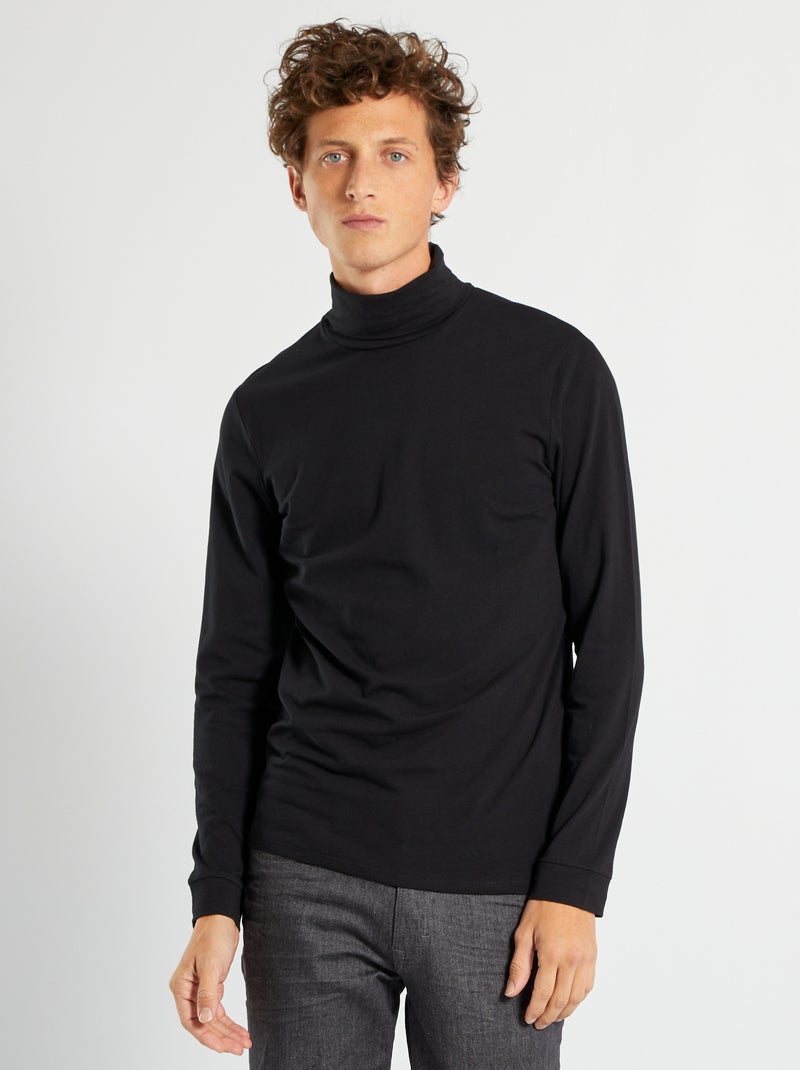 Sous-pull jersey noir - Kiabi