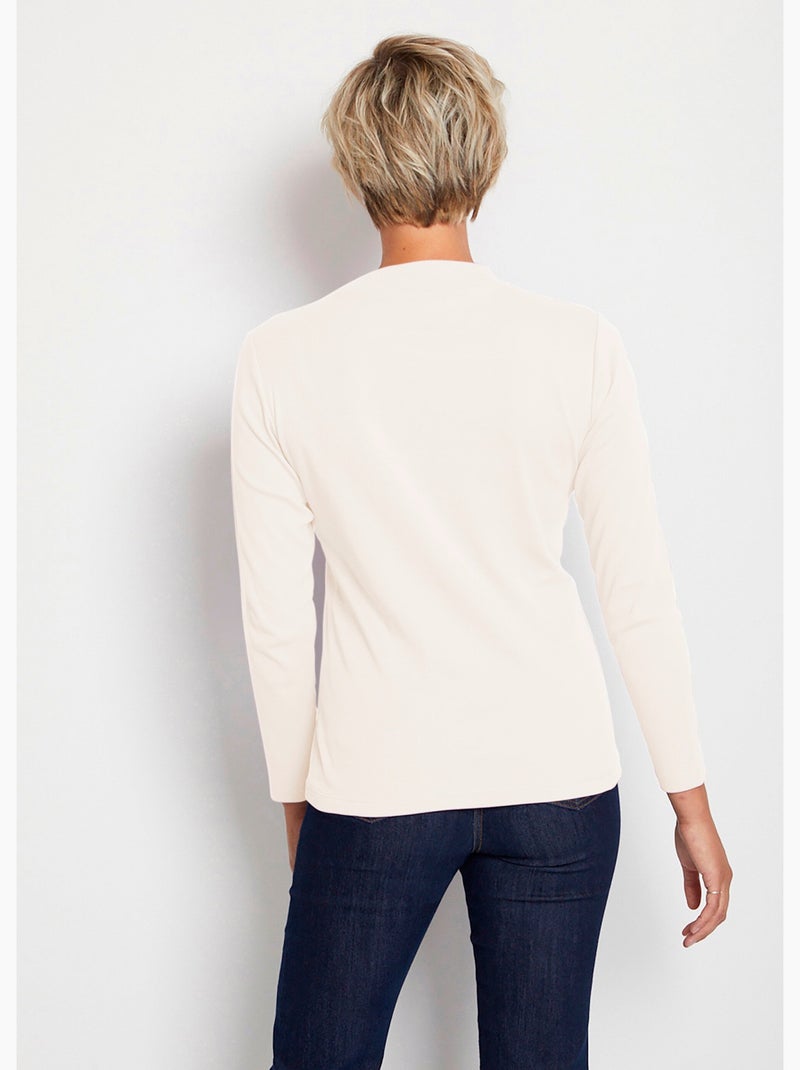 Sous-pull long souple maille douce - Afibel Bois naturel - Kiabi