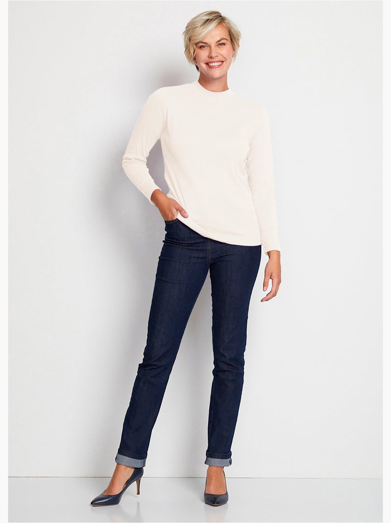 Sous-pull long souple maille douce - Afibel Bois naturel - Kiabi