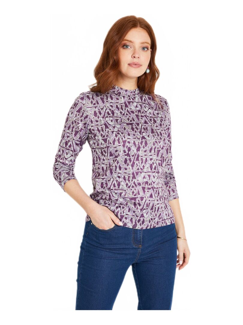 Sous-pull maille chinée extensible Multicolore - Kiabi