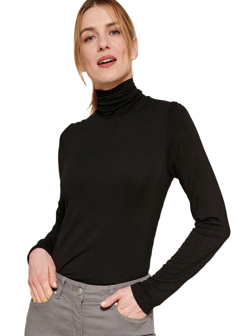 Pull col fashion roulé pas cher femme