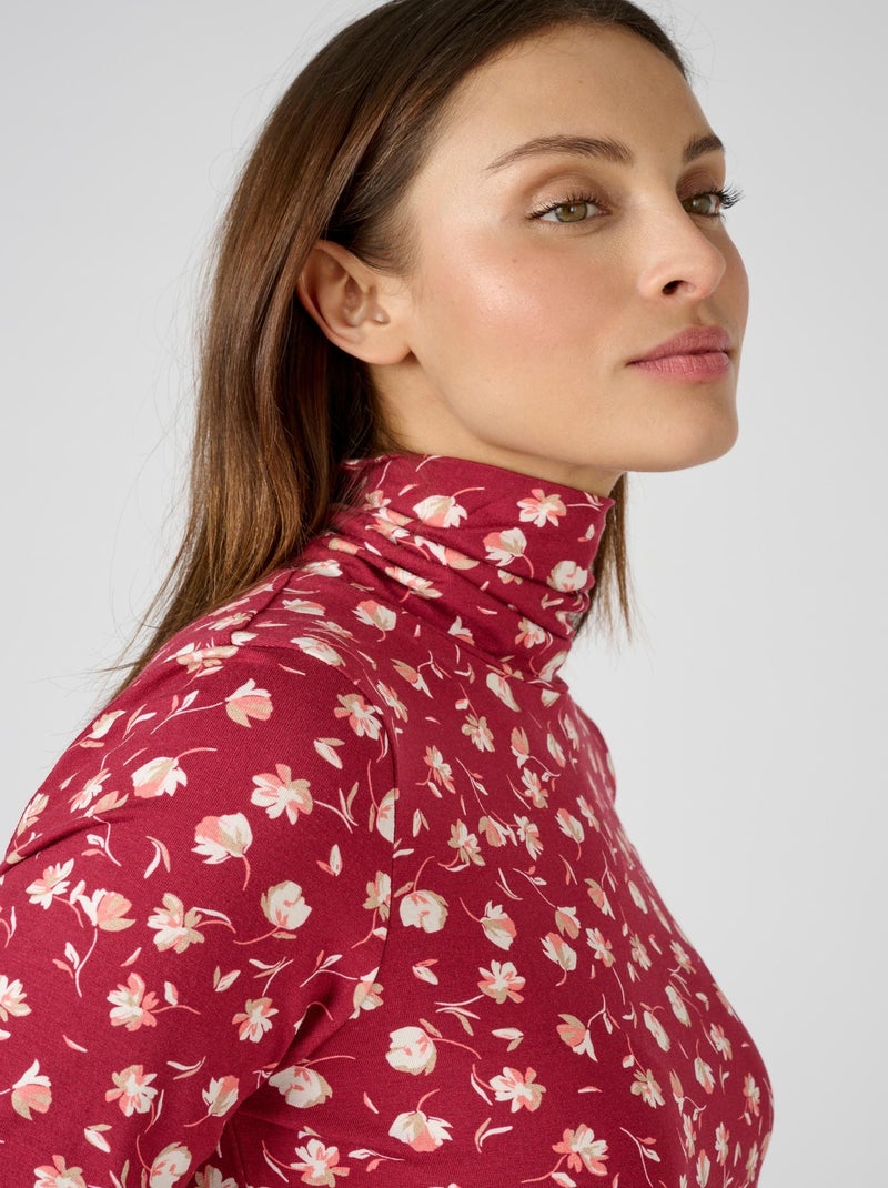 Sous pull maille col roulé - Damart Rouge - Kiabi