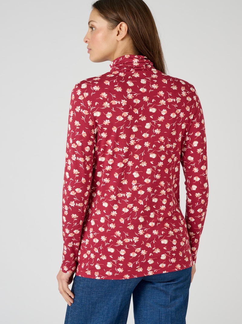 Sous pull maille col roulé - Damart Rouge - Kiabi