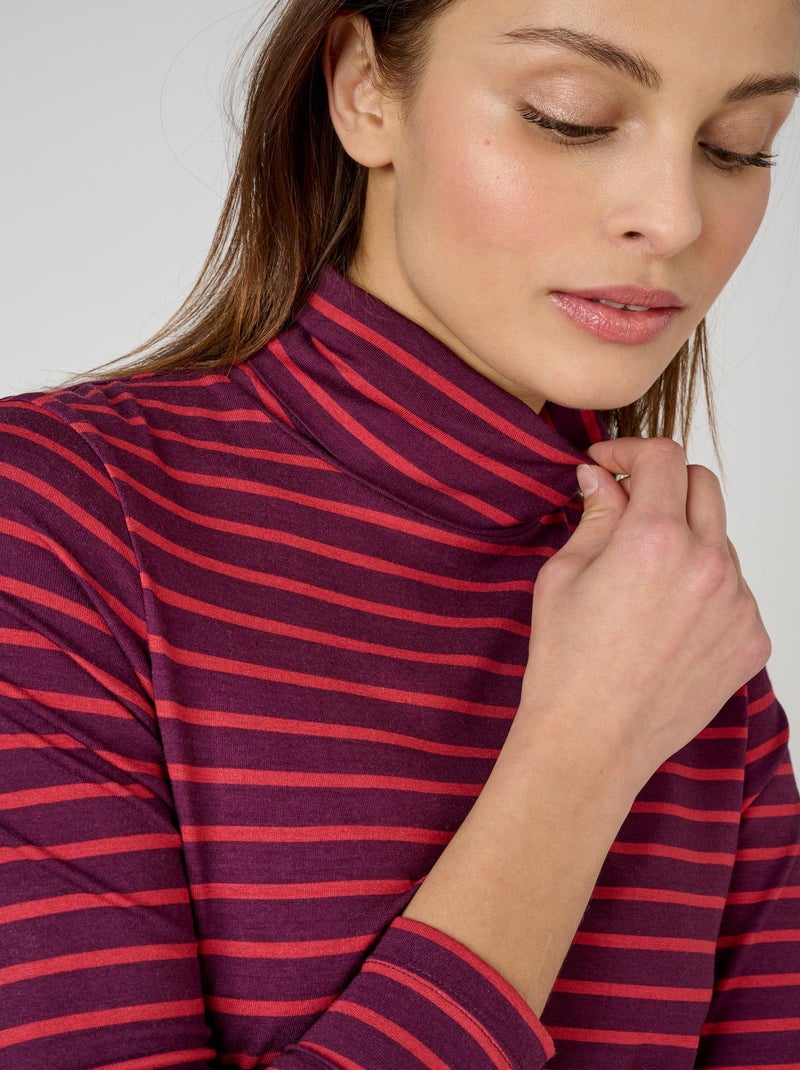 Sous pull maille col roulé - Damart Violet - Kiabi